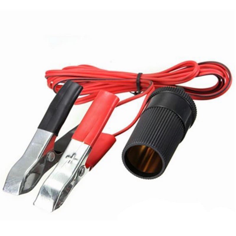 Adaptor mufa bricheta mama cu clesti baterie 12V, cablu 1m, clesti 20cm, conectare directa la baterie auto