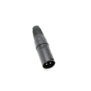 Mufa Cannon tata pe fir, 3 pini, carcasa plastic negru cu manson cauciuc, pentru conexiuni audio XLR