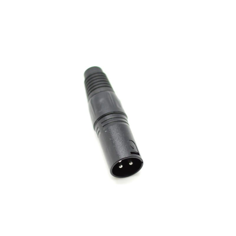 Mufa Cannon tata pe fir, 3 pini, carcasa plastic negru cu manson cauciuc, pentru conexiuni audio XLR
