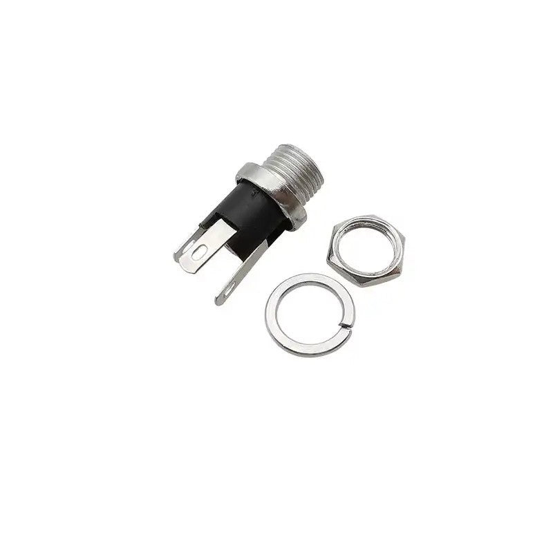 Mufa DC 2,1mm mama cu piulita hexagonala si saiba elastica incluse, kit complet pentru montaj pe panou