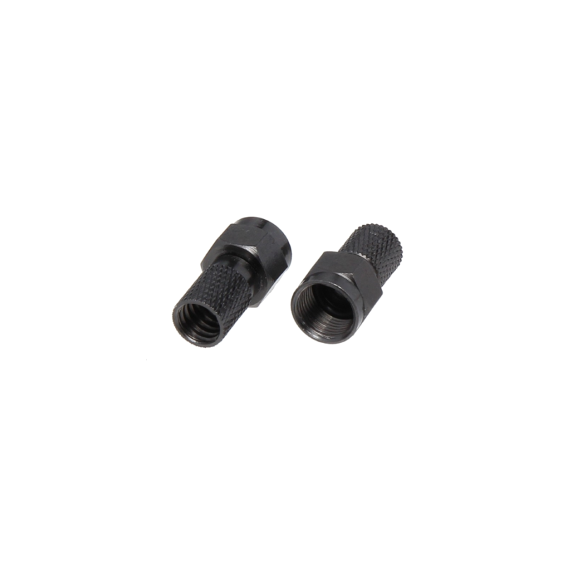 Set 100 mufe F negre pentru cablu coaxial RG6U, corp metalic filetat cu suprafata randalinata