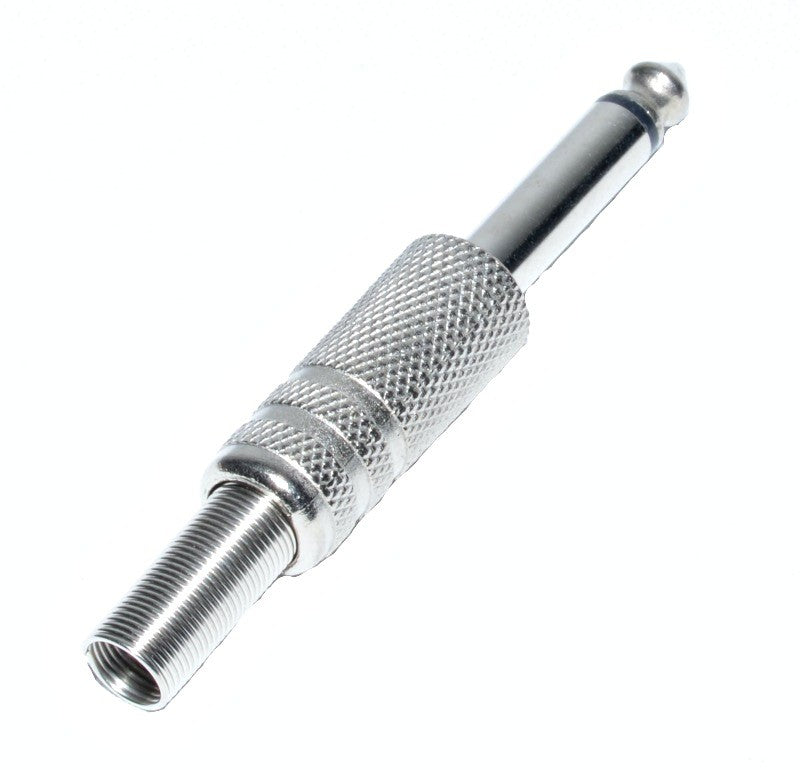 Mufa jack 6.3 tata mono asamblata, vedere laterala cu detaliu arc si corp filetat din metal