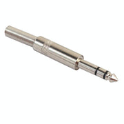 Mufa Jack 6.3mm tata stereo metalica cu arc spiralat, 3 contacte, aliaj nichel, pentru cabluri audio profesionale