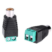 Mufa RCA mama cu regleta surub, conector audio-video, prindere rapida fara lipire, borne + si -