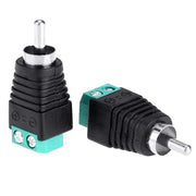 Mufa RCA tata cu regleta cu surub, conector audio pentru cabluri fara lipire, constructie plastic si metal