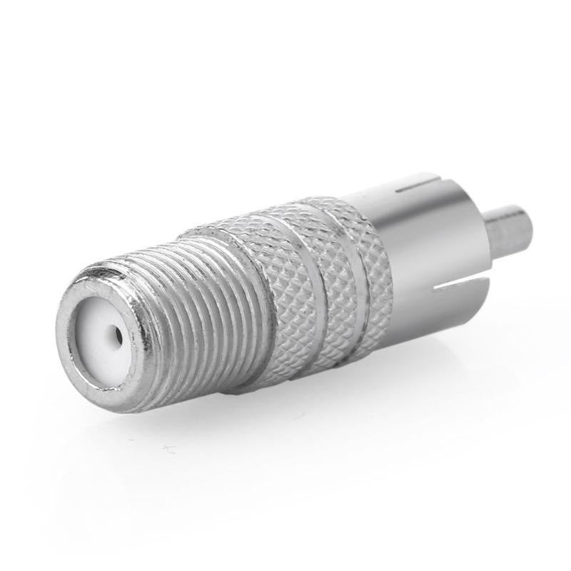 Adaptor RCA tata - F mama, vedere frontala mufa F cu izolator central alb