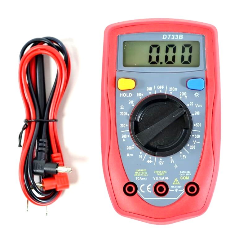 Multimetru digital cu afisaj LCD, masurare tensiune pana la 500V si curent 10A, cabluri tester incluse