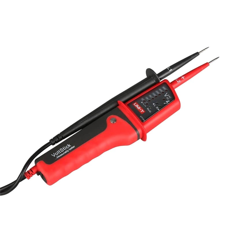 Tester de tensiune AC/DC cu display LED, doua sonde, maner ergonomic antiderapant, pentru verificare prize si circuite