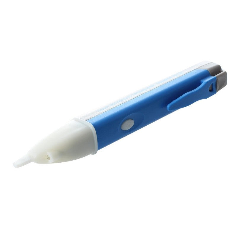Tester de tensiune fara contact 90V-1000V AC, certificat IP54, design tip stilou albastru cu clema