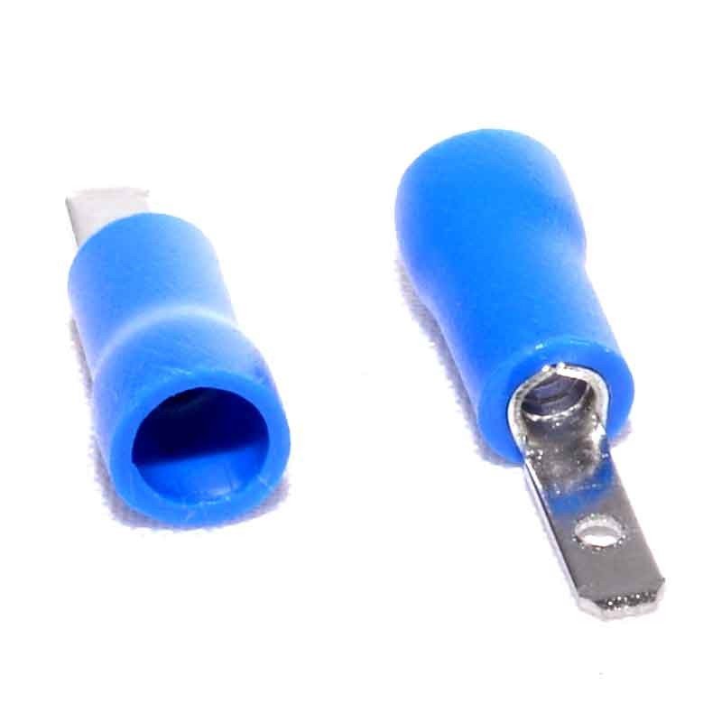 Papuc electric tip tata 2,8mm cu izolatie albastra, compatibil fire 1,5-2,5mm², set detaliu conector