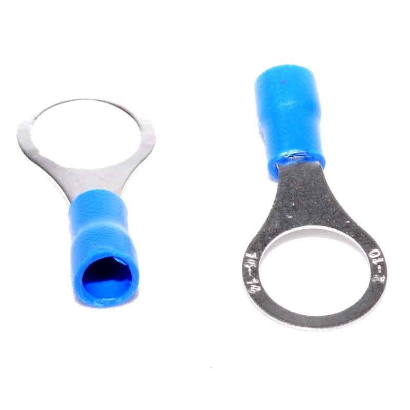 Papuc electric izolat tip inel O10mm albastru, cablu 1.5-2.5mm², cupru stantat cu izolatie PVC