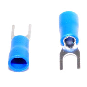 Papuc electric tip furca Ø4mm, izolatie albastra, compatibil cablu 1.5-2.5mm², detaliu fata-spate