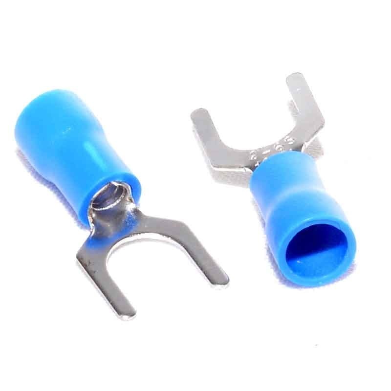 Papuc electric tip furca izolat albastru, sectiune cablu 1.5-2.5mm², inel Ø6mm, set 100 bucati