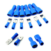 Terminali electrici izolati albastri mama-tata 6,3mm, fire 1,5-2,5mm², set 200 bucati, izolatie PVC
