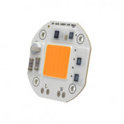 Chip LED COB 50W lumina galbena 220V AC, modul compact cu conexiuni L si N, unghi emisie 120 grade