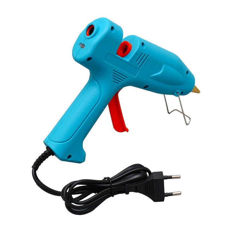 Pistol de lipit cu bara silicon, vedere din spate cu orificiu de incarcare si LED indicator