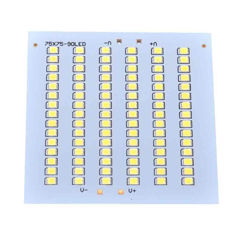 Placa LED SMD 2835 75x75mm 90 chipuri 70W 12V DC, lumina alba rece 6500K, substrat aluminiu