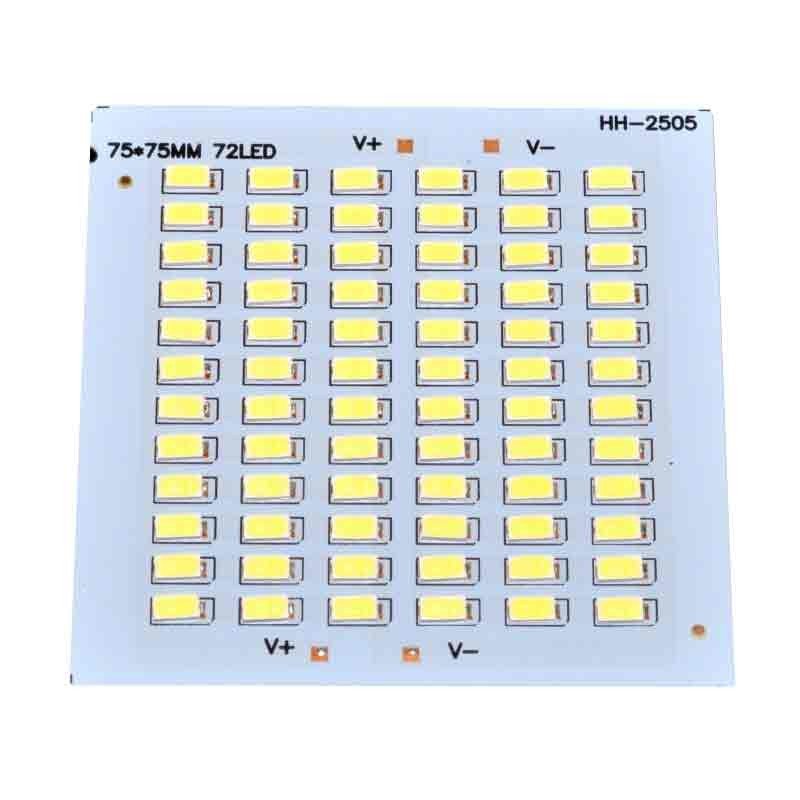 Placa LED SMD 2835 72 diode 75x75mm 50W 12V 6500K substrat aluminiu pentru proiectoare si aplicatii DIY