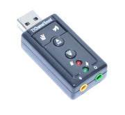 Placa de sunet USB 7.1 surround, compacta, cu 2 jackuri 3.5mm si butoane de control volum
