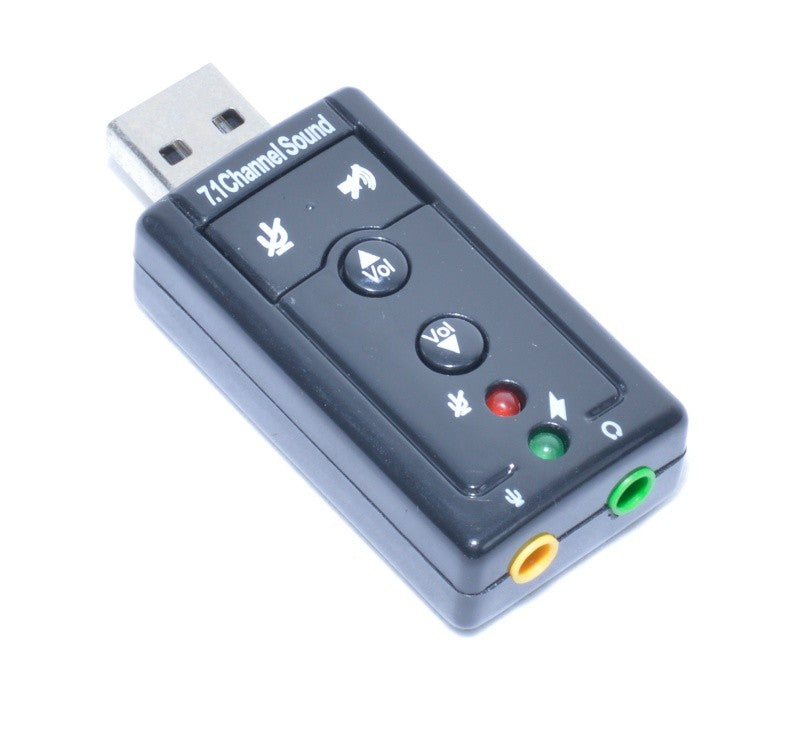 Placa de sunet USB 7.1 surround, compacta, cu 2 jackuri 3.5mm si butoane de control volum