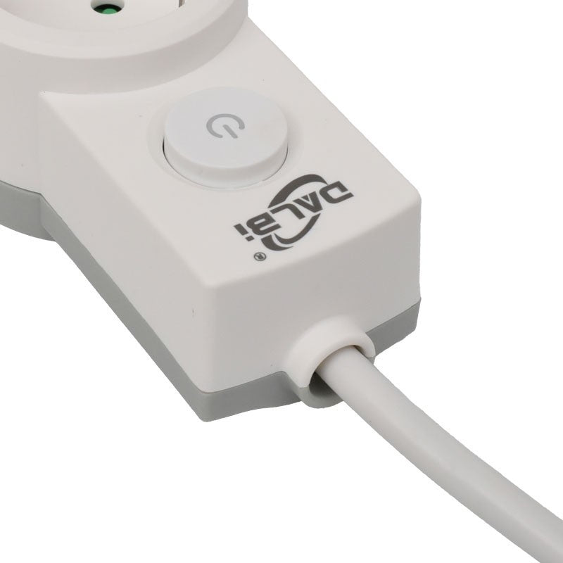 Prelungitor electric cu intrerupator cu LED si cablu 3x1mm², detaliu buton pornire