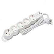 Prelungitor electric 5 prize cu protectie copii, intrerupator ON/OFF cu LED, cablu 3m, 2300W, 230V, alb
