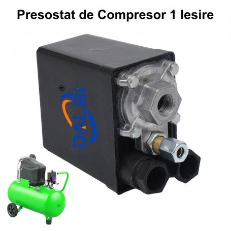 Presostat compresor aer 1 iesire, reglaj 2-10 bar, filet 1/4 BSP, dimensiuni 90x60x60 mm