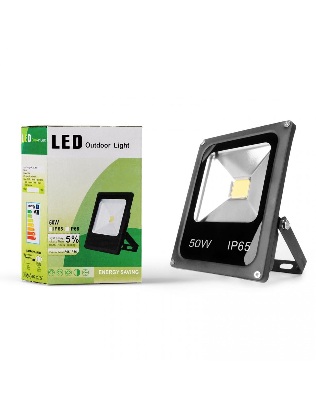 Proiector LED slim 50W IP65 cu cutie ambalaj, varianta compacta pentru exterior