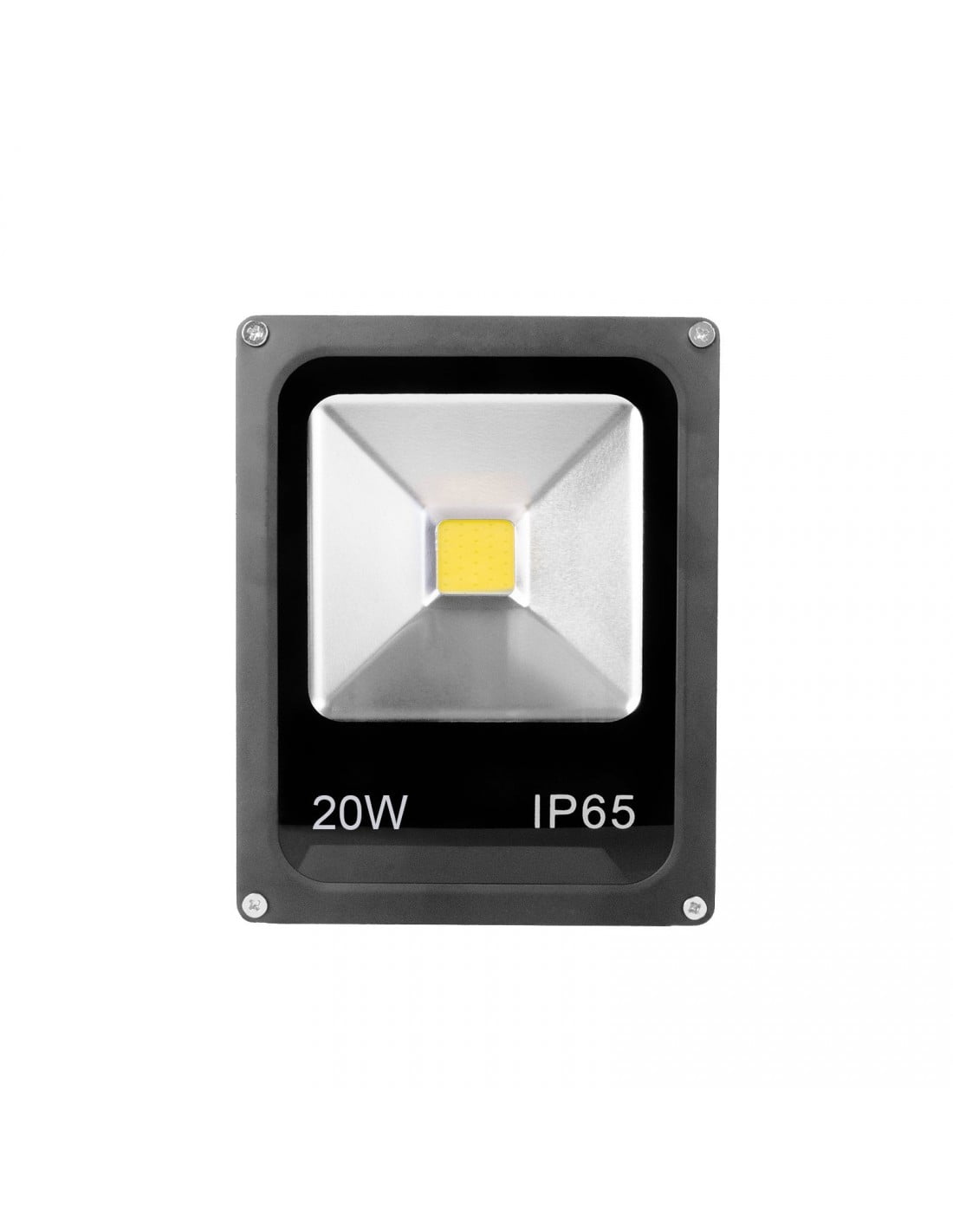 Proiector LED slim 20W IP65 vazut frontal, chip COB central vizibil