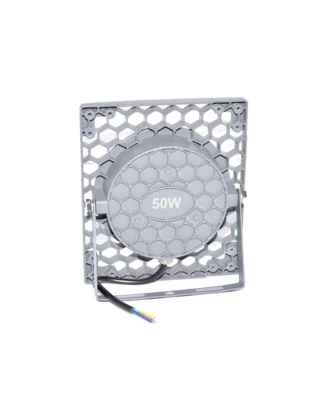 Proiector LED 50W vedere spate, radiator aluminiu fagure si cablu de conectare la 220V