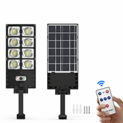 Lampa solara stradala LED 120W cu 240 LED-uri, senzor miscare, telecomanda si panou solar integrat
