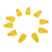 Protectie mansoane RJ45 galbene pentru mufe UTP/FTP, set 100 bucati, compatibile Cat5/Cat6