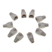Set 100 protectii mansoane gri pentru mufa RJ45, compatibile cablu UTP/FTP Cat5, Cat5e, Cat6