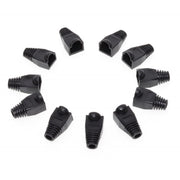 Set 100 bucati protectii mansoane negre pentru mufa RJ45, compatibile cablu UTP/FTP Cat5, Cat5e, Cat6