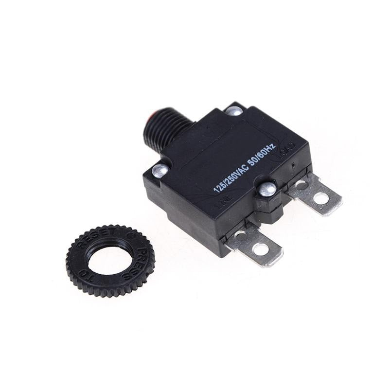Siguranta termica 250V cu piulita de fixare detasata, buton reset si marcaj LINE/LOAD vizibil
