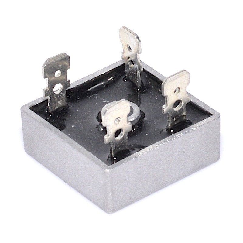 Punte redresoare monofazata vedere interioara cu diode si terminale metalice vizibile