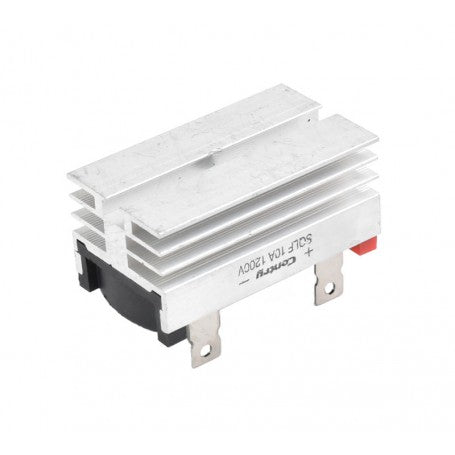 Punte redresoare trifazica 1200V vedere laterala cu radiator aluminiu si borne conexiune