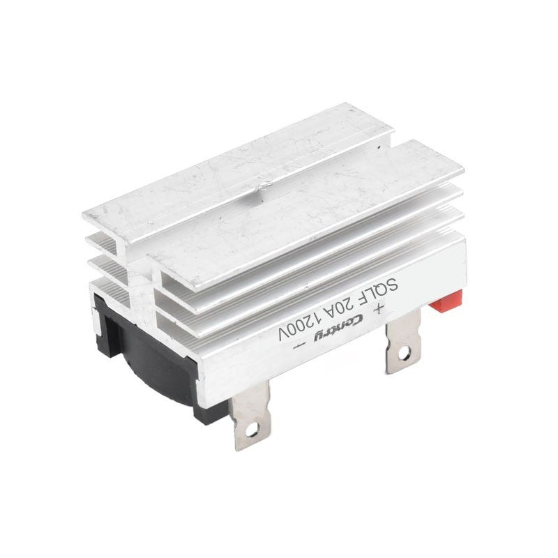 Punte redresoare trifazica 1200V vedere spate cu radiator aluminiu cu lamele pentru disipare termica