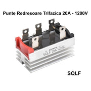 Punte redresoare trifazica 20A 1200V cu radiator aluminiu integrat si 5 terminale de conexiune