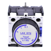 Releu auxiliar timer contactor ON DELAY 0,1-30s, 10A, 660V, cu buton rotativ reglabil si contacte NC/NO