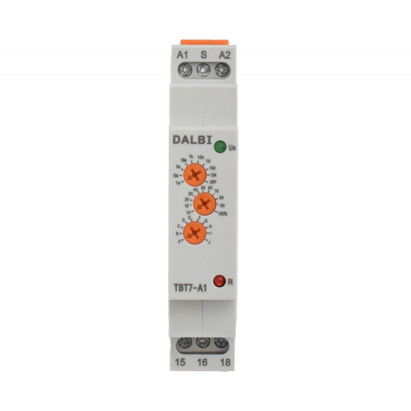 Releu de timp DIN cu 3 potentiometre reglabile si LED indicator, 12-240V AC/DC