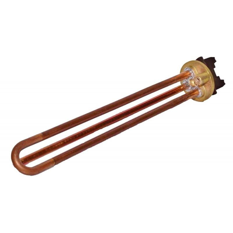 Rezistenta boiler dreapta cu flansa 1500W, element de incalzire din cupru cu suport anod, montaj universal