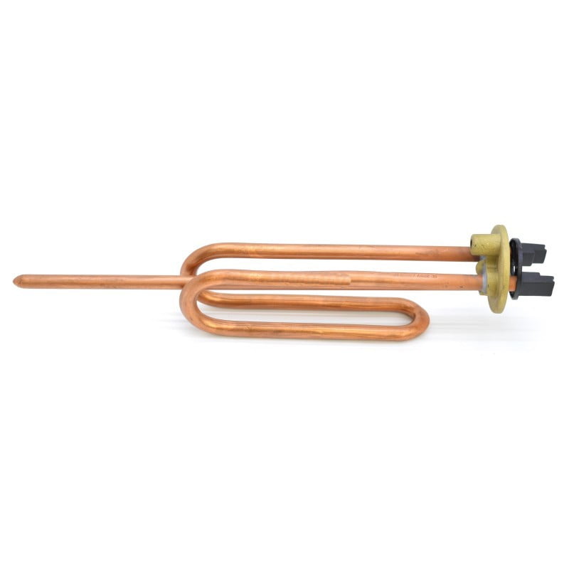 Rezistenta boiler 1500W din cupru, indoita, cu flansa PLQ si suport anod, lungime 265mm