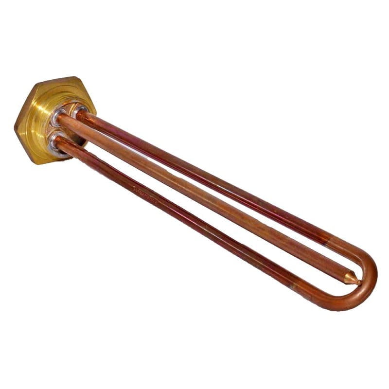 Rezistenta boiler 3000W din cupru cu filet standard, element tubular tip U, flansa hexagonala alama