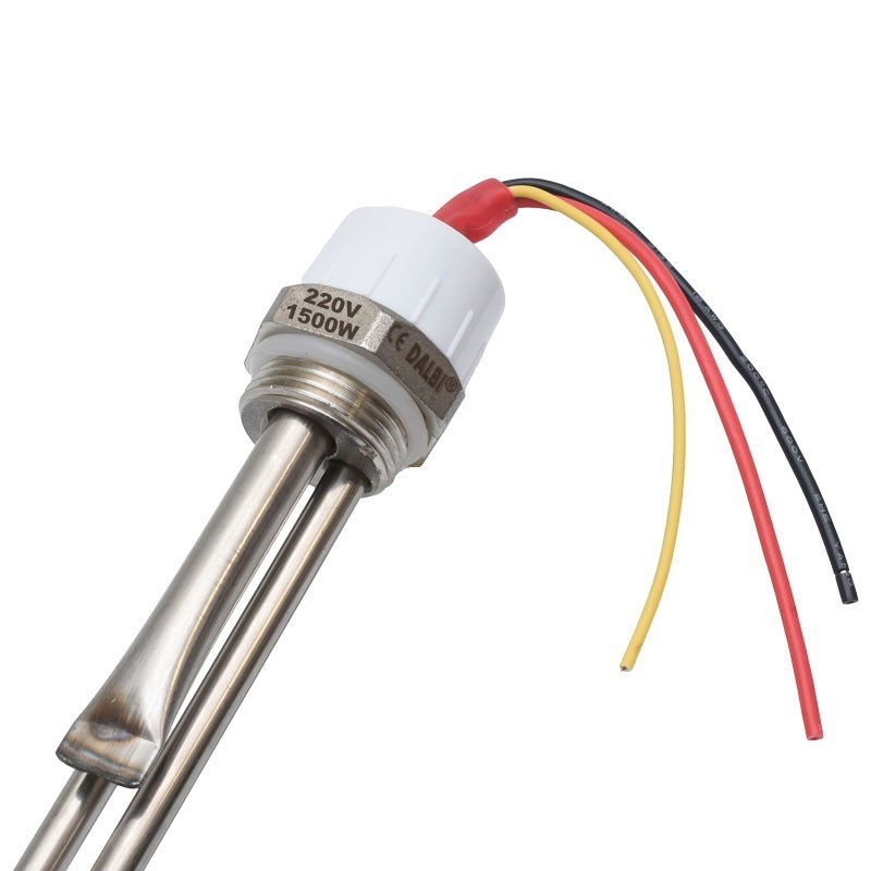 Rezistenta 1500W 220V detaliu cap conexiune cu fire colorate si filet de montaj