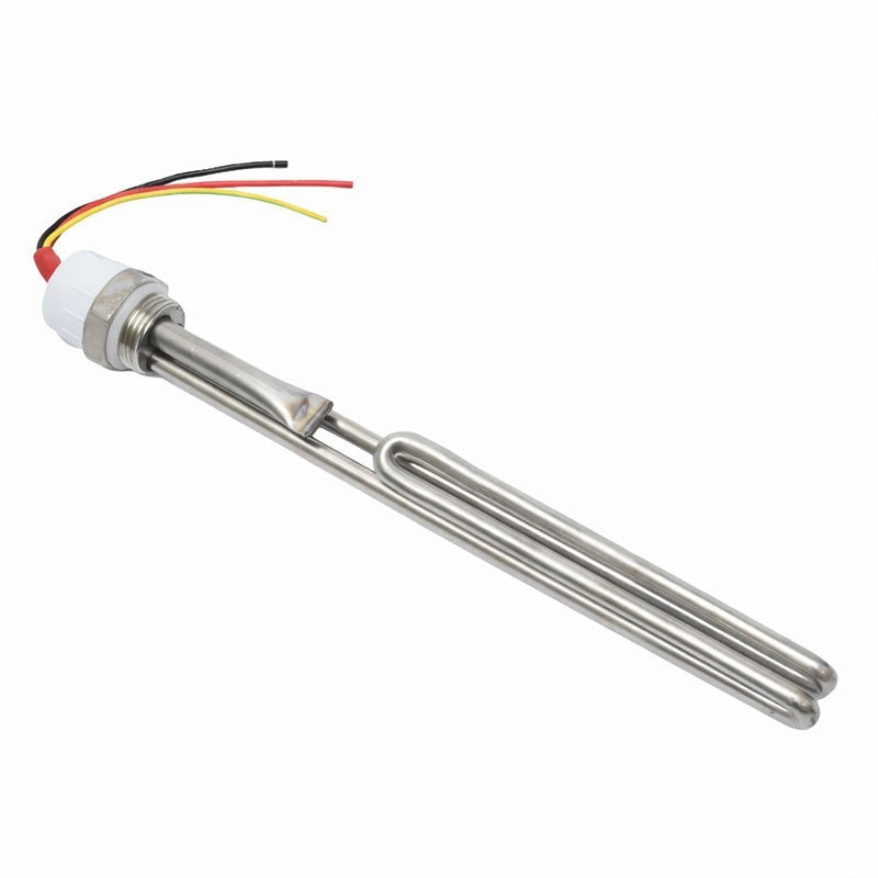 Rezistenta electrica 2000W pentru boiler solar presurizat, vedere diagonala, inox lucios