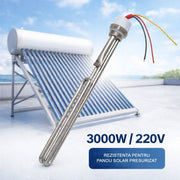 Rezistenta electrica 3000W 220V AC din inox pentru panou solar presurizat, lungime 340mm