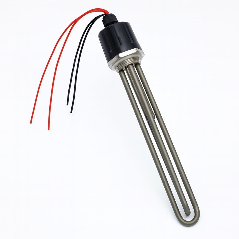 Rezistenta electrica boiler inox 1000W AC 220V, tuburi triple si cabluri conectare vizibile