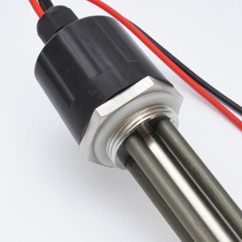 Rezistenta boiler inox detaliu cap de montaj cu piulita etansare si garnitura, filet standard