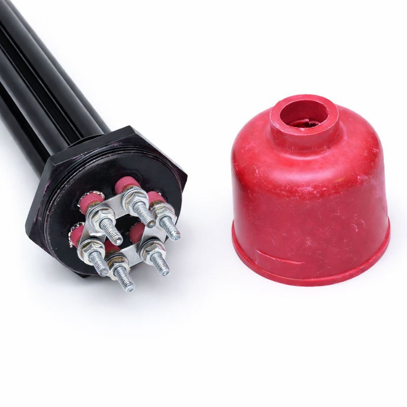 Rezistenta electrica de imersie 7500W - capac protectie demontat, borne conexiuni vizibile